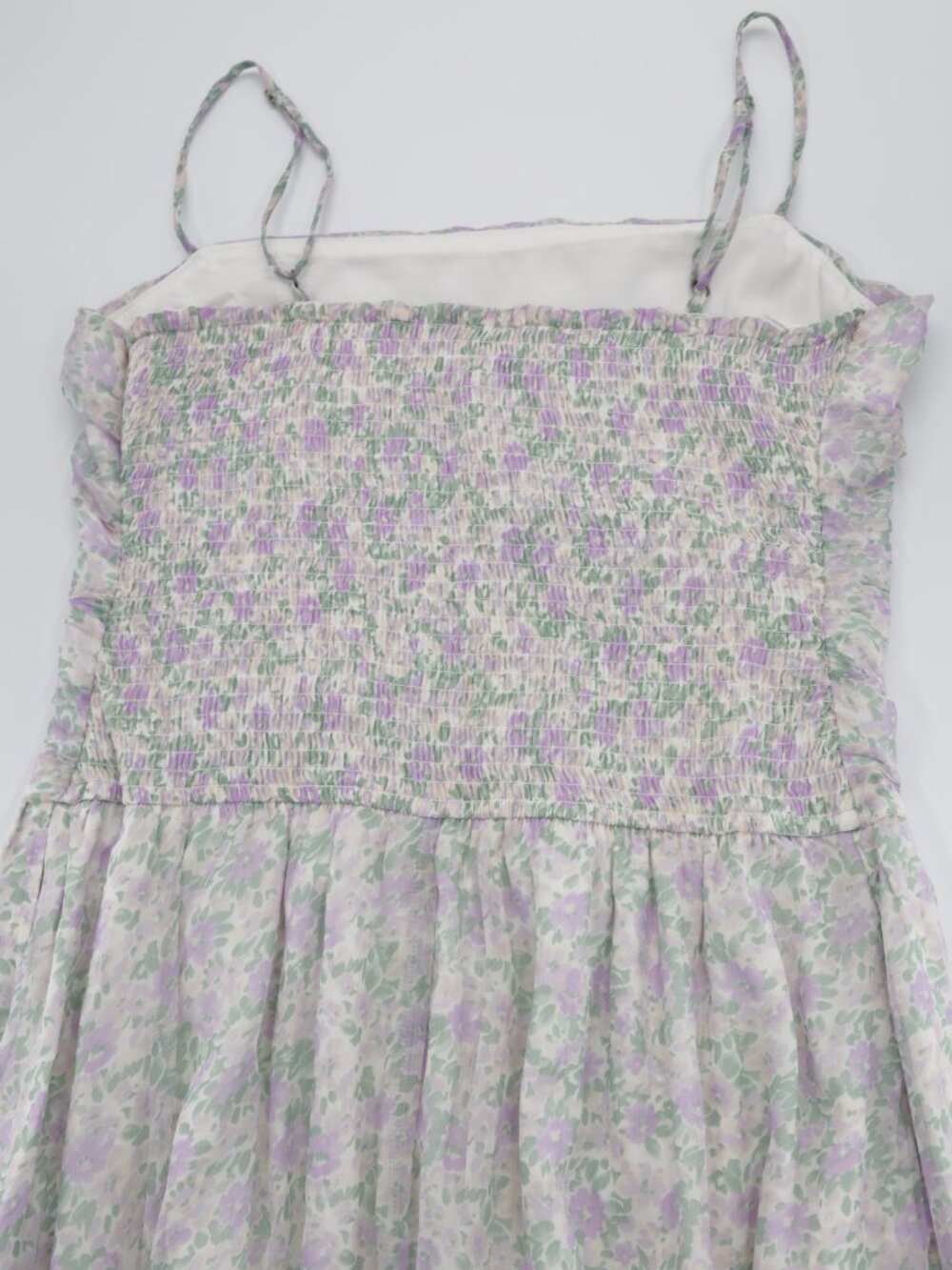 Hollister Women's Floral Adjustable‎ Strap Chiffon Skort Dress White Size XL - Picture 5 of 9
